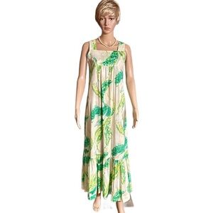 Penney’s Hawaii ~ Women’s Size 10 ~ Vtg (1960’s) ~ Green/ Yellow ~ Floral Dress